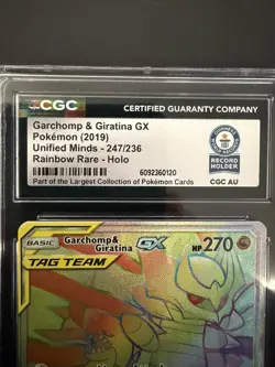 Pokemon Garchomp & Giratina GX Tag Team 247/236 Rainbow Rare CGC Guinness WR - Image 2