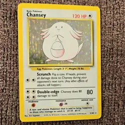 Pokemon TCG Chansey Holo Rare Base Set 3/102 1999 120HP Wizards of the Coast - Image 1