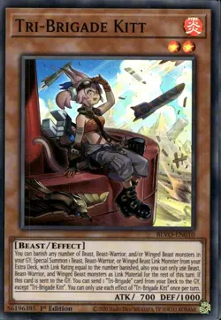 Tri-Brigade Kitt 1st Ed Super Rare BLVO-EN010 Yu-Gi-Oh! - Image 1