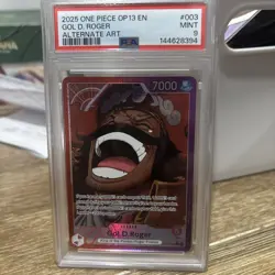 2025 ONE PIECE OP13-CARRYING ON HIS WILL ALTERNATE ART #003 GOL D. ROGER PSA 9 - Image 1