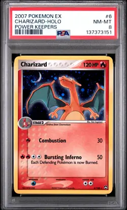 Pokemon Card Charizard 6/108 Holo PSA 8 EX Power Keepers - Image 1