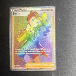 Pokemon Sonia 203/192 Swsh02 Rebel Clash Secret Rare Full Art Holo Trainer Card - Image 1