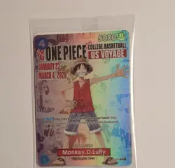 One Piece Monkey D. Luffy College Basketball US Voyage Promo Card SEALED - Image 3