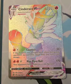 Cinderace VMAX Secret Rare Rainbow 194/192 Swsh02: Rebel Clash Pokemon Card - Image 1