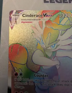 Cinderace VMAX Secret Rare Rainbow 194/192 Swsh02: Rebel Clash Pokemon Card - Image 2