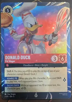 Disney Lorcana Magical Places Epcot 2026 Donald Duck Pie Slinger Promo Card LE - Image 1