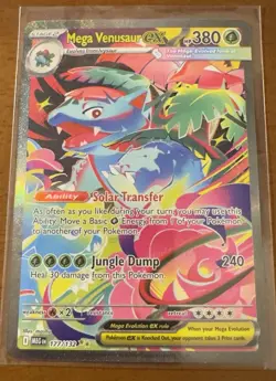 Pokemon Mega Venusaur EX Full Art Ultra Rare Holo Card 380 HP 177/132 - Image 1