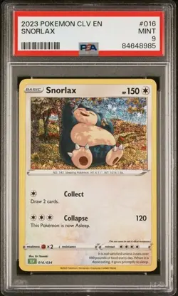 PSA 9 MINT Snorlax 016/034 Holo English Trading Card Game Classic 2023 - Image 1