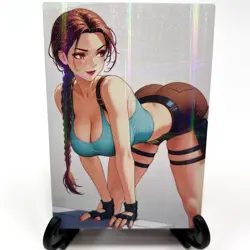 Tomb Raider Lara Croft Sexy Anime Waifu Girl Doujin Lewd Goddess Story Art Card - Image 2