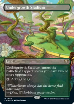 Undergrowth Stadium (Borderless Alternate Art) [Commander Masters] Magic MTG - Image 1