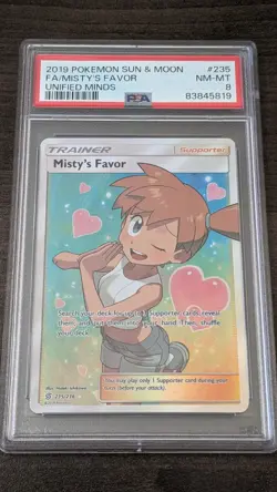MISTY'S FAVOR 2019 Pokemon #235/236 PSA 8 NM-MINT Unified Minds FULL ART! - Image 1