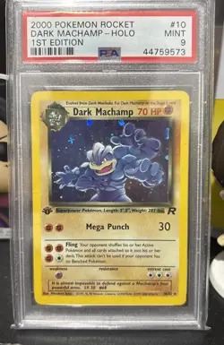 2000 Pokemon Rocket Dark Machamp Holo 1st Edition 10/82 PSA 9 - Image 1