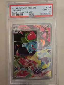 Pokemon TCG Illustration Rare Ivysaur Card 134/132 Mega Evolution PSA 10 Gem MT - Image 2