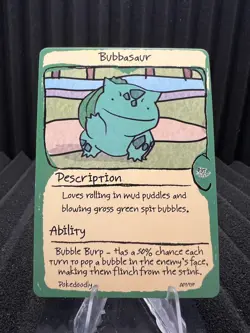Bubbasaur (Bulbasaur) #1 - First Edition First Print PokeDoodly Fan Art- Pokemon - Image 1
