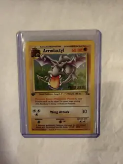 Pokemon TCG Aerodactyl Prerelease 1/62 WOTC Promo Holo Rare HP - Image 1