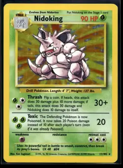 1999 Pokemon Game 11 Nidoking Holo LP - Image 1