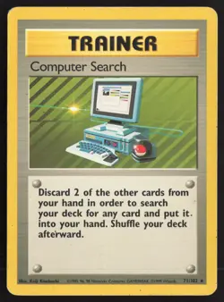 Pokemon TCG | Computer Search 71/102 | Rare | Base Set | Moderately Played - Image 2