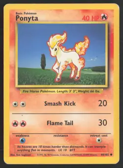 Pokemon TCG | Ponyta 60/102 | Common | Base Set | Moderately Played - Image 2