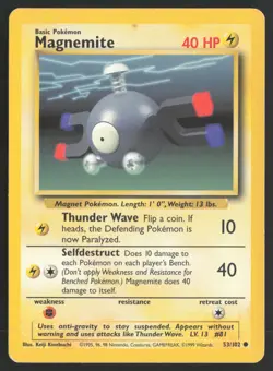 Pokemon TCG | Magnemite 53/102 | Common | Base Set | Moderately Played - Image 2