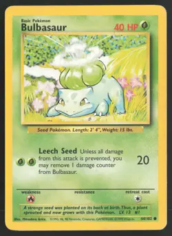 Pokemon TCG | Bulbasaur 44/102 | Common | Base Set | Moderately Played - Image 2