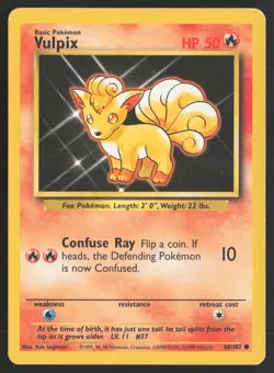 Pokemon TCG | Vulpix 68/102 | Common | Base Set | Moderately Played - Image 2