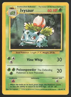 Pokemon TCG | Ivysaur 30/102 | Uncommon | Base Set | Moderately Played - Image 2