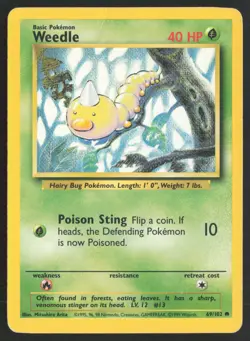 Pokemon TCG | Weedle 69/102 | Common | Base Set | Moderately Played - Image 2