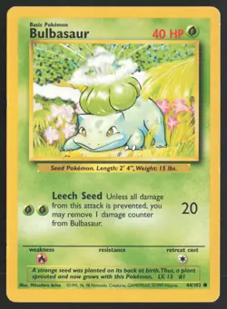 Pokemon TCG | Bulbasaur 44/102 | Common | Base Set | Moderately Played - Image 2