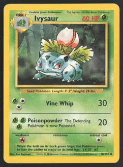 Pokemon TCG | Ivysaur 30/102 | Uncommon | Base Set | Moderately Played - Image 2