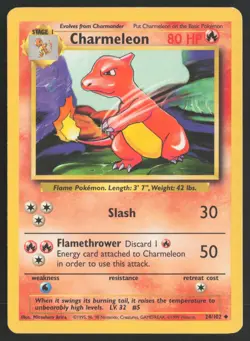 Pokemon TCG | Charmeleon 24/102 | Uncommon | Base Set | Moderately Played - Image 2
