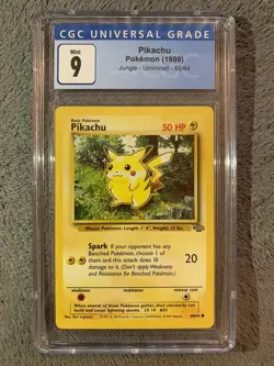 1999 Pokemon Pikachu 60/64 Jungle CGC 9 (PSA BGS) NM/MINT+ - Image 1