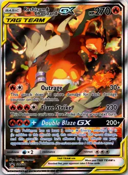 Reshiram & Charizard GX SM201 Promo SM Black Star Promos Pokemon MP - Image 1