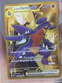 Pokemon Destined Rivals 241/369 Cynthia’s Garchomp Ultra Rare Gold Pack Fresh - Image 1