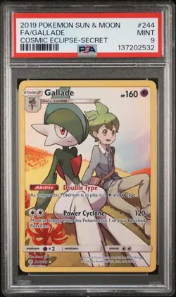 2019 POKEMON SUN & MOON COSMIC ECLIPSE SECRET #244 FULL ART/GALLADE PSA 9 - Image 1