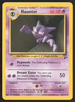 Pokemon TCG | Haunter 43/130 | Uncommon | Base Set 2 | Lightly Played - Image 2