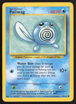 Pokemon TCG | Poliwag 59/102 | Common | Base Set | Lightly Played - Image 2