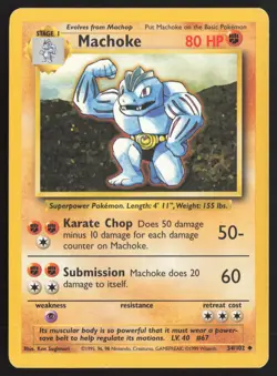 Pokemon TCG | Machoke 34/102 | Uncommon | Base Set | Lightly Played - Image 2