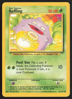 Pokemon TCG | Koffing 51/102 | Common | Base Set | Lightly Played - Image 2