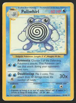 Pokemon TCG | Poliwhirl 38/102 | Uncommon | Base Set | Moderately Played - Image 2