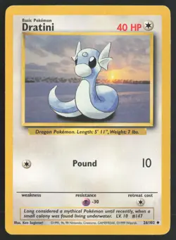 Pokemon TCG | Dratini 26/102 | Uncommon | Base Set | Moderately Played - Image 2