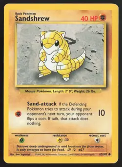 Pokemon TCG | Sandshrew 62/102 | Common | Base Set | Lightly Played - Image 2