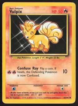 Pokemon TCG | Vulpix 68/102 | Common | Base Set | Lightly Played - Image 2