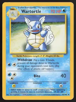 Pokemon TCG | Wartortle 42/102 | Uncommon | Base Set | Lightly Played - Image 2