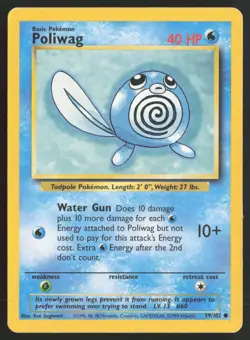 Pokemon TCG | Poliwag 59/102 | Common | Base Set | Moderately Played - Image 2