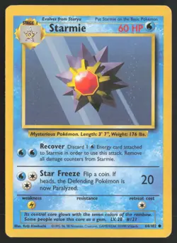 Pokemon TCG | Starmie 64/102 | Common | Base Set | Moderately Played - Image 2