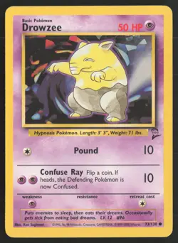 Pokemon TCG | Drowzee 73/130 | Common | Base Set 2 | Lightly Played - Image 2