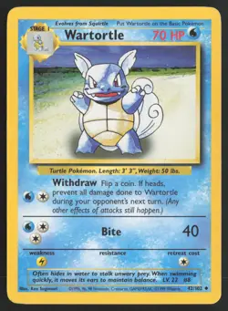 Pokemon TCG | Wartortle 42/102 | Uncommon | Base Set | Moderately Played - Image 2