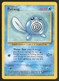 Pokemon TCG | Poliwag 59/102 | Common | Base Set | Moderately Played - Image 2