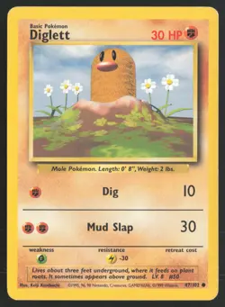 Pokemon TCG | Diglett 47/102 | Common | Base Set | Moderately Played - Image 2