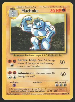 Pokemon TCG | Machoke 34/102 | Uncommon | Base Set | Moderately Played - Image 2